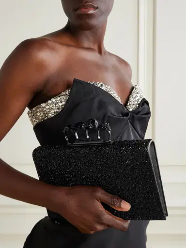 McQueen Knuckle Embellished Leather Pouch | Thumbnail 2 McQueen Knuckle Embellished Leather Pouch | Thumbnail 2