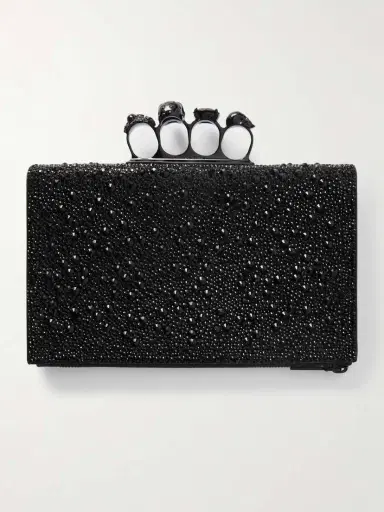 McQueen Knuckle Embellished Leather Pouch | Thumbnail 3 McQueen Knuckle Embellished Leather Pouch | Thumbnail 3