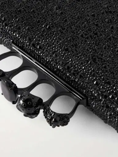 McQueen Knuckle Embellished Leather Pouch | Thumbnail 4 McQueen Knuckle Embellished Leather Pouch | Thumbnail 4