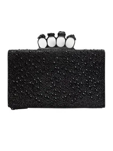 McQueen Knuckle Embellished Leather Pouch | Thumbnail 1 McQueen Knuckle Embellished Leather Pouch | Thumbnail 1