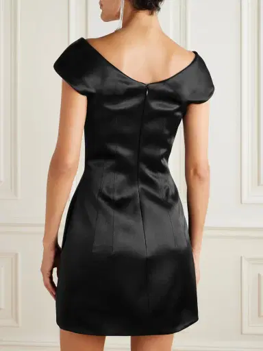 McQueen Off-the-shoulder Satin Mini Dress | Thumbnail 3 McQueen Off-the-shoulder Satin Mini Dress | Thumbnail 3