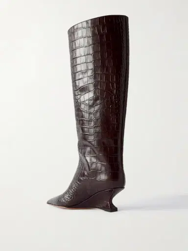 Paris Texas Nina 50 Croc-effect Leather Knee Boots | Thumbnail 3 Paris Texas Nina 50 Croc-effect Leather Knee Boots | Thumbnail 3