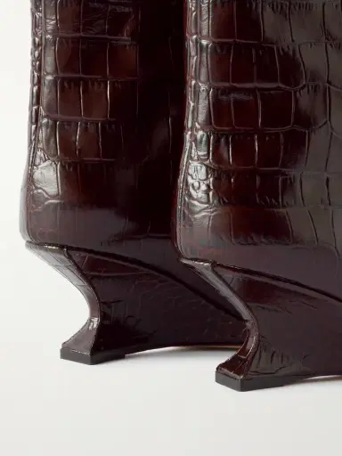 Paris Texas Nina 50 Croc-effect Leather Knee Boots | Thumbnail 4 Paris Texas Nina 50 Croc-effect Leather Knee Boots | Thumbnail 4