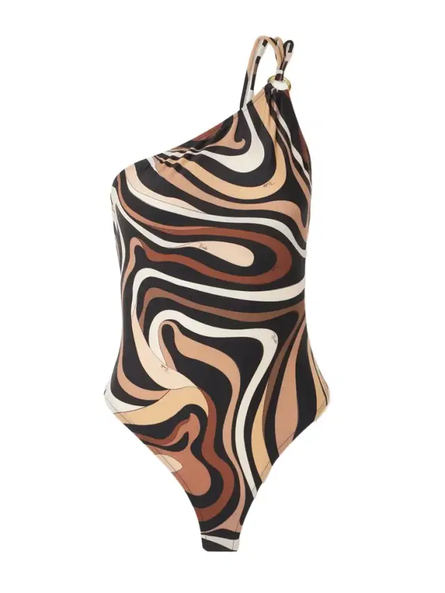 Marmo Embellished One-shoulder Printed Swimsuit Marmo Embellished One-shoulder Printed Swimsuit