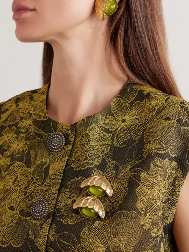 Sonia Petroff Retro Flower Gold-plated Crystal Brooch | Thumbnail 2 Sonia Petroff Retro Flower Gold-plated Crystal Brooch | Thumbnail 2