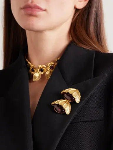 Sonia Petroff Retro Flower Gold-plated Crystal Brooch | Thumbnail 2 Sonia Petroff Retro Flower Gold-plated Crystal Brooch | Thumbnail 2