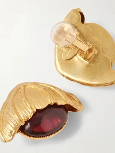 Sonia Petroff Retro Flower Gold-plated Crystal Clip Earrings | Thumbnail 3 Sonia Petroff Retro Flower Gold-plated Crystal Clip Earrings | Thumbnail 3