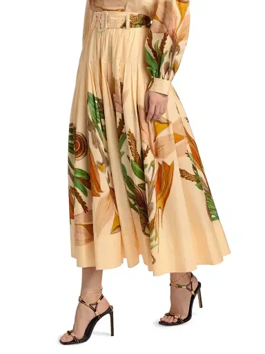 Ulla Johnson Women's Anna Zemankova Filigree Belted Midi-Skirt | Thumbnail 4 Ulla Johnson Women's Anna Zemankova Filigree Belted Midi-Skirt | Thumbnail 4