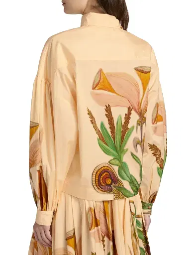 Ulla Johnson Women's Anna Zemankova Printed Cotton Blouse - Inner Nature - Size 10 | Thumbnail 5 Ulla Johnson Women's Anna Zemankova Printed Cotton Blouse - Inner Nature - Size 10 | Thumbnail 5