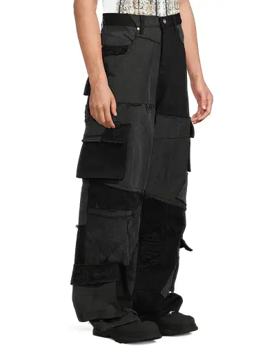 Who Decides War Men's Destroyed Paneled Cargo Pants - Coal - Size 40 | Thumbnail 4 Who Decides War Men's Destroyed Paneled Cargo Pants - Coal - Size 40 | Thumbnail 4
