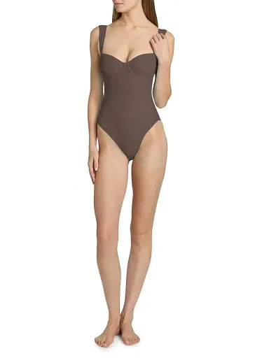 Simkhai Women's Kyle One-Piece Swimsuit - Chocolate - Size Small | Thumbnail 2 Simkhai Women's Kyle One-Piece Swimsuit - Chocolate - Size Small | Thumbnail 2