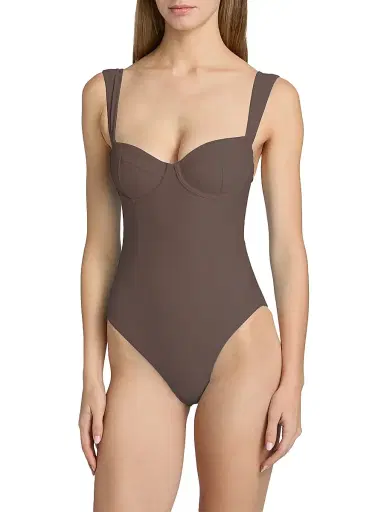 Simkhai Women's Kyle One-Piece Swimsuit - Chocolate - Size Small | Thumbnail 3 Simkhai Women's Kyle One-Piece Swimsuit - Chocolate - Size Small | Thumbnail 3