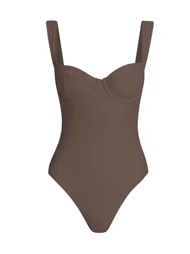 Simkhai Women's Kyle One-Piece Swimsuit - Chocolate - Size Small | Thumbnail 1 Simkhai Women's Kyle One-Piece Swimsuit - Chocolate - Size Small | Thumbnail 1