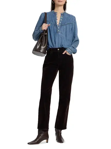 Rails Women's Sunna Puff Sleeve Denim Top - Blue Stone | Thumbnail 2 Rails Women's Sunna Puff Sleeve Denim Top - Blue Stone | Thumbnail 2
