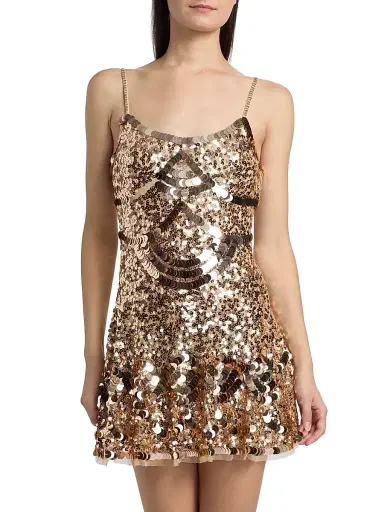 LoveShackFancy Women's Liria Sequined Sleeveless Minidress - Honey Shimmer | Thumbnail 3 LoveShackFancy Women's Liria Sequined Sleeveless Minidress - Honey Shimmer | Thumbnail 3
