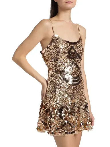 LoveShackFancy Women's Liria Sequined Sleeveless Minidress - Honey Shimmer | Thumbnail 4 LoveShackFancy Women's Liria Sequined Sleeveless Minidress - Honey Shimmer | Thumbnail 4
