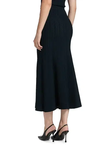 Adam Lippes Women's Lyra Rib-Knit Jacquard Maxi Skirt - Navy | Thumbnail 5 Adam Lippes Women's Lyra Rib-Knit Jacquard Maxi Skirt - Navy | Thumbnail 5