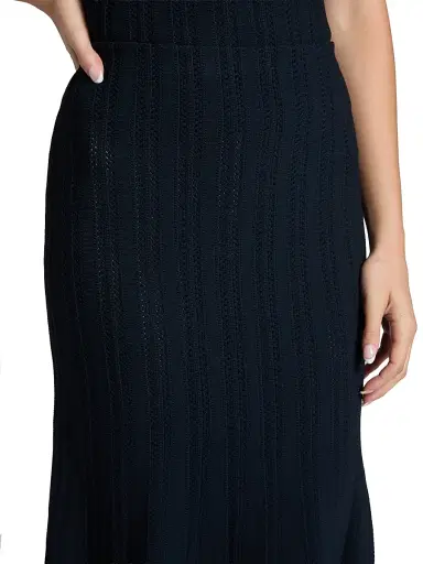 Adam Lippes Women's Lyra Rib-Knit Jacquard Maxi Skirt - Navy | Thumbnail 6 Adam Lippes Women's Lyra Rib-Knit Jacquard Maxi Skirt - Navy | Thumbnail 6