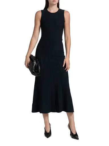 Adam Lippes Women's Brynn Jacquard Sleeveless Top - Navy | Thumbnail 2 Adam Lippes Women's Brynn Jacquard Sleeveless Top - Navy | Thumbnail 2