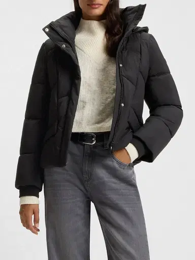 BOSS Women's Piping-Detail Jacket with Padding - Black | Thumbnail 2 BOSS Women's Piping-Detail Jacket with Padding - Black | Thumbnail 2