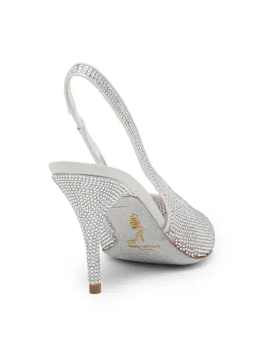 René Caovilla Women's 80MM Embellished Slingback Pumps - Net Tulle Crystal Strass | Thumbnail 3 René Caovilla Women's 80MM Embellished Slingback Pumps - Net Tulle Crystal Strass | Thumbnail 3