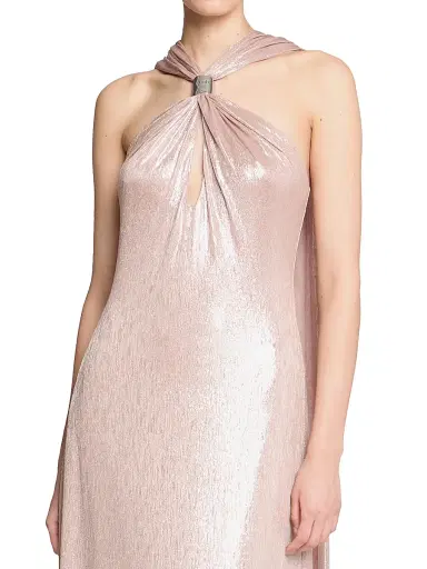 Halston Women's Sofie Metallic Jersey Halterneck Gown - Rose Gold - Size 12 | Thumbnail 6 Halston Women's Sofie Metallic Jersey Halterneck Gown - Rose Gold - Size 12 | Thumbnail 6