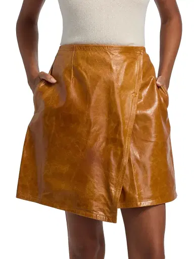 Co Women's Wrap-Style Leather Miniskirt | Thumbnail 3 Co Women's Wrap-Style Leather Miniskirt | Thumbnail 3
