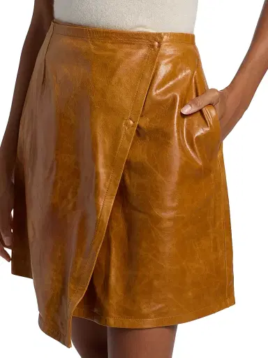 Co Women's Wrap-Style Leather Miniskirt | Thumbnail 6 Co Women's Wrap-Style Leather Miniskirt | Thumbnail 6
