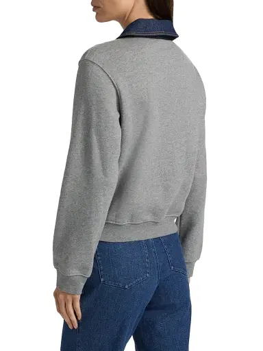 Tanya Taylor Women's Rita Mixed-Media Jacket - Heather Grey | Thumbnail 5 Tanya Taylor Women's Rita Mixed-Media Jacket - Heather Grey | Thumbnail 5