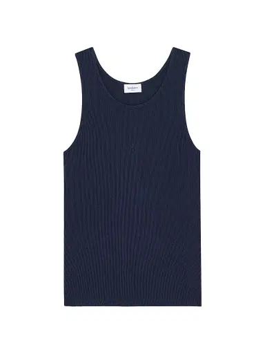 Saint Laurent Women's Cassandre Tank Top in Ribbed Cotton Jersey | Thumbnail 1 Saint Laurent Women's Cassandre Tank Top in Ribbed Cotton Jersey | Thumbnail 1