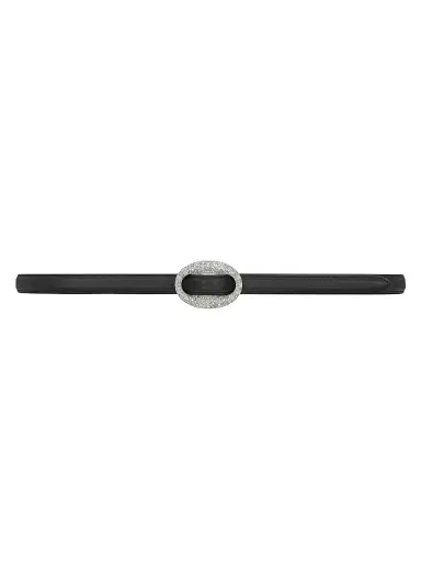 Saint Laurent Women's Oval Crystal Buckle Thin Belt in Smooth Leather - Black Cristal - Size 26 | Thumbnail 1 Saint Laurent Women's Oval Crystal Buckle Thin Belt in Smooth Leather - Black Cristal - Size 26 | Thumbnail 1