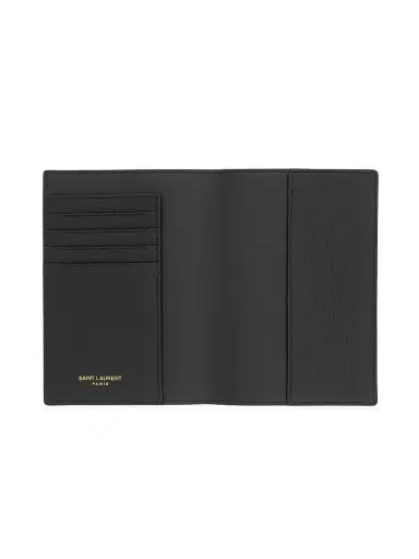 Saint Laurent Tiny Cassandre Passport Case in Grained Leather | Thumbnail 1 Saint Laurent Tiny Cassandre Passport Case in Grained Leather | Thumbnail 1