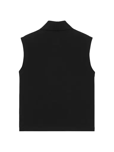 Saint Laurent Women's Cassandre Polo Shirt in Piquÿ - Black | Thumbnail 2 Saint Laurent Women's Cassandre Polo Shirt in Piquÿ - Black | Thumbnail 2