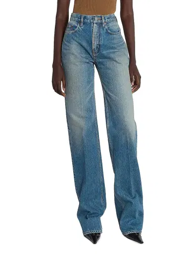 Saint Laurent Women's 90's Cropped Denim Jeans - Midi Blue - Size 25 | Thumbnail 4 Saint Laurent Women's 90's Cropped Denim Jeans - Midi Blue - Size 25 | Thumbnail 4