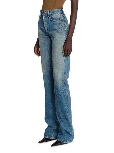 Saint Laurent Women's 90's Cropped Denim Jeans - Midi Blue - Size 25 | Thumbnail 5 Saint Laurent Women's 90's Cropped Denim Jeans - Midi Blue - Size 25 | Thumbnail 5