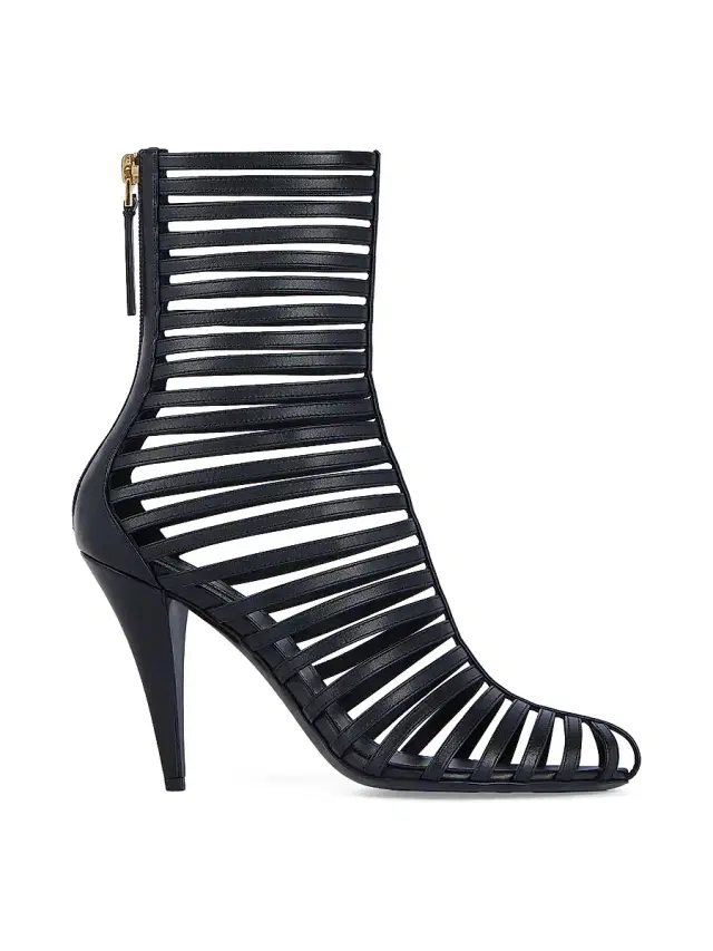 Women's Cage Ankle Boots in Leather - Black Women's Cage Ankle Boots in Leather - Black