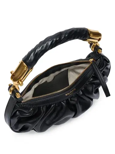 Balmain Women's Mini Ebene Leather Top Handle Bag - Noir | Thumbnail 3 Balmain Women's Mini Ebene Leather Top Handle Bag - Noir | Thumbnail 3