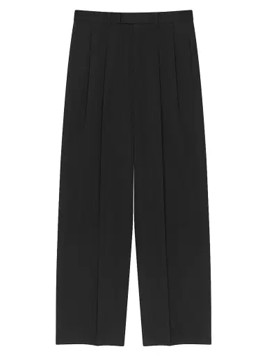 Givenchy Men's Double Pleated Trousers in Wool - Black | Thumbnail 1 Givenchy Men's Double Pleated Trousers in Wool - Black | Thumbnail 1