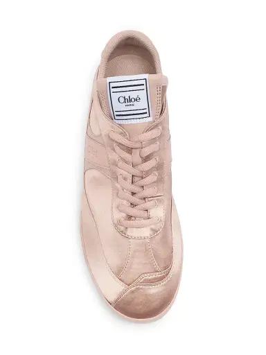 Chloé Women's Kick Logo Satin Low-Top Sneakers - Ballet Pink | Thumbnail 4 Chloé Women's Kick Logo Satin Low-Top Sneakers - Ballet Pink | Thumbnail 4
