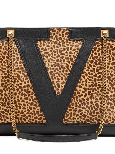 Valentino Garavani Women's Viva Superstar Medium Shopping Bag in Calfskin with Pony Effect - Animal Print | Thumbnail 8 Valentino Garavani Women's Viva Superstar Medium Shopping Bag in Calfskin with Pony Effect - Animal Print | Thumbnail 8