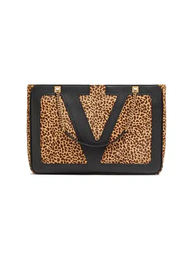 Valentino Garavani Women's Viva Superstar Medium Shopping Bag in Calfskin with Pony Effect - Animal Print | Thumbnail 1 Valentino Garavani Women's Viva Superstar Medium Shopping Bag in Calfskin with Pony Effect - Animal Print | Thumbnail 1