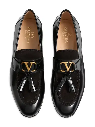 Valentino Garavani Men's Vaniteux Calfskin and Split Leather Loafers - Black - Size 11 | Thumbnail 4 Valentino Garavani Men's Vaniteux Calfskin and Split Leather Loafers - Black - Size 11 | Thumbnail 4