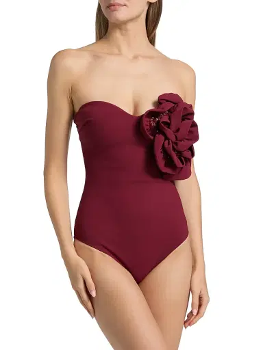 Chiara Boni La Petite Robe Women's Panai RC Sequined Rosette Strapless One-Piece Swimsuit | Thumbnail 3 Chiara Boni La Petite Robe Women's Panai RC Sequined Rosette Strapless One-Piece Swimsuit | Thumbnail 3