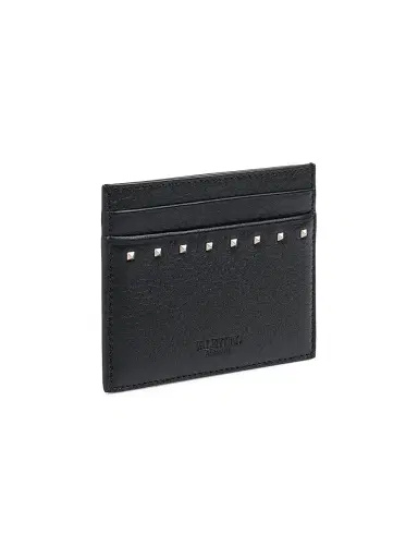 Valentino Garavani Men's Rockstud Grainy Calfskin Cardholder | Thumbnail 3 Valentino Garavani Men's Rockstud Grainy Calfskin Cardholder | Thumbnail 3