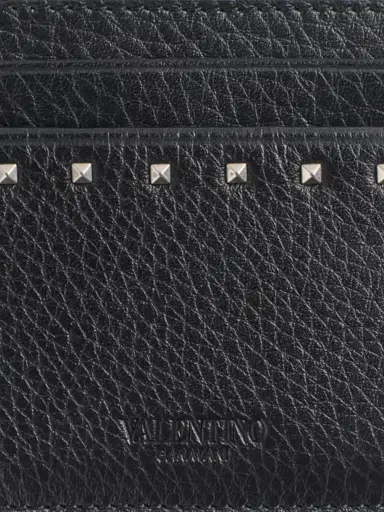 Valentino Garavani Men's Rockstud Grainy Calfskin Cardholder | Thumbnail 5 Valentino Garavani Men's Rockstud Grainy Calfskin Cardholder | Thumbnail 5