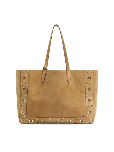 Valentino Garavani Men's Nellcôte Large Suede Shopping Bag - Havana Beige | Thumbnail 4 Valentino Garavani Men's Nellcôte Large Suede Shopping Bag - Havana Beige | Thumbnail 4