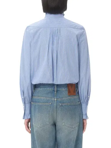 Valentino Garavani Women's Classic Stripe Popeline Shirt - Iris Liliac | Thumbnail 4 Valentino Garavani Women's Classic Stripe Popeline Shirt - Iris Liliac | Thumbnail 4