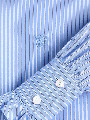 Valentino Garavani Women's Classic Stripe Popeline Shirt - Iris Liliac | Thumbnail 6 Valentino Garavani Women's Classic Stripe Popeline Shirt - Iris Liliac | Thumbnail 6