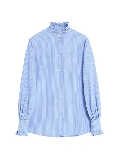 Valentino Garavani Women's Classic Stripe Popeline Shirt - Iris Liliac | Thumbnail 1 Valentino Garavani Women's Classic Stripe Popeline Shirt - Iris Liliac | Thumbnail 1