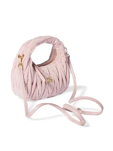 Miu Miu Women's Wander Matelassé Velvet Mini Top Handle Bag - Pink | Thumbnail 5 Miu Miu Women's Wander Matelassé Velvet Mini Top Handle Bag - Pink | Thumbnail 5